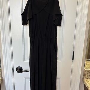 Joy Joy Black Maxi Pants Romper